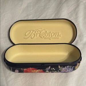 Brighton Navy Eyeglass Case with Artistic Floral Design